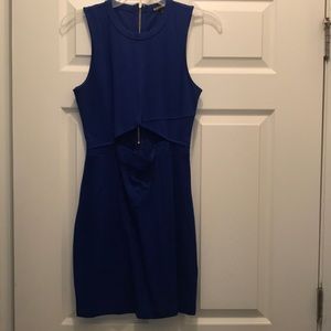 Express Royal Blue Mini Dress with Cut Out- SZ 6